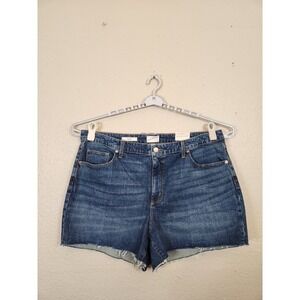 Universal Thread Denim Shorts Vintage Midi Frayed Hem Dark Wash 22W‎ NWT